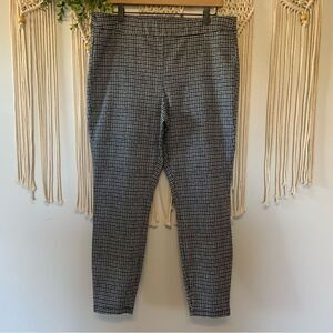 NANETTE LAPORE Houndstooth Pull On Pants Black Silver Size Large